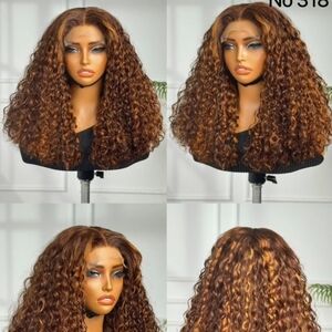 5x5 18" Curly Color French Wig
